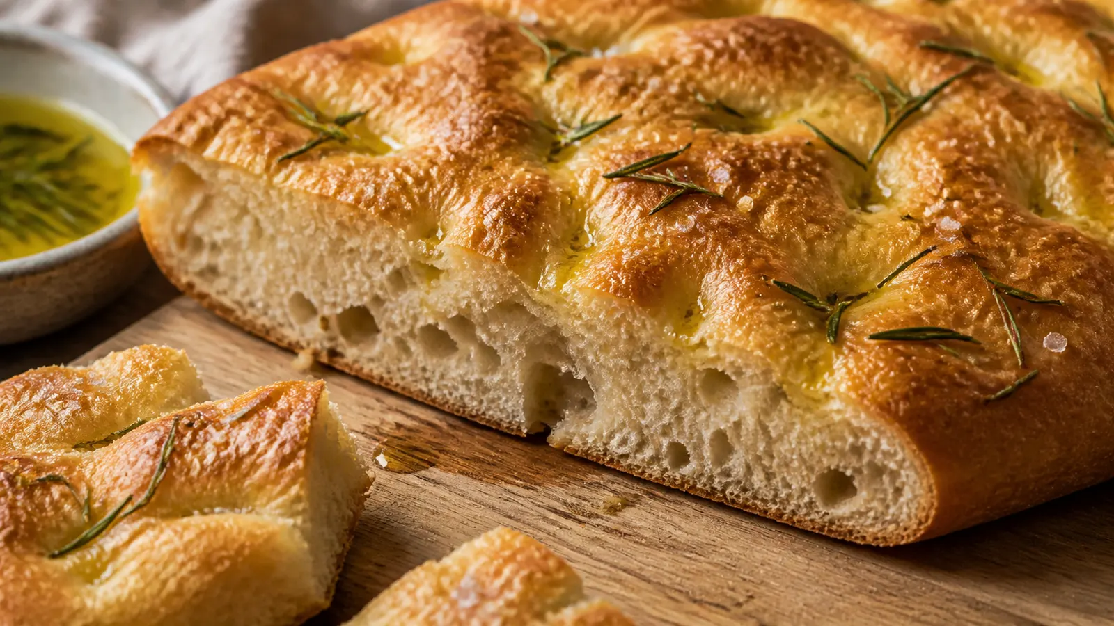 Фокачча с розмарином и оливковым маслом