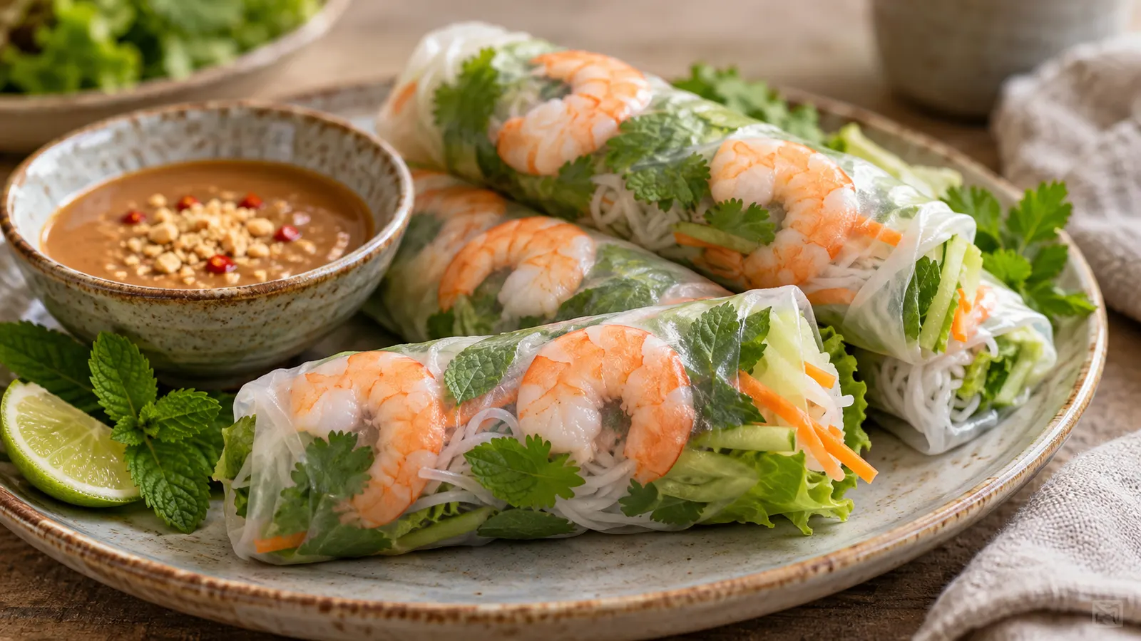 Вьетнамские спринг-роллы с креветками